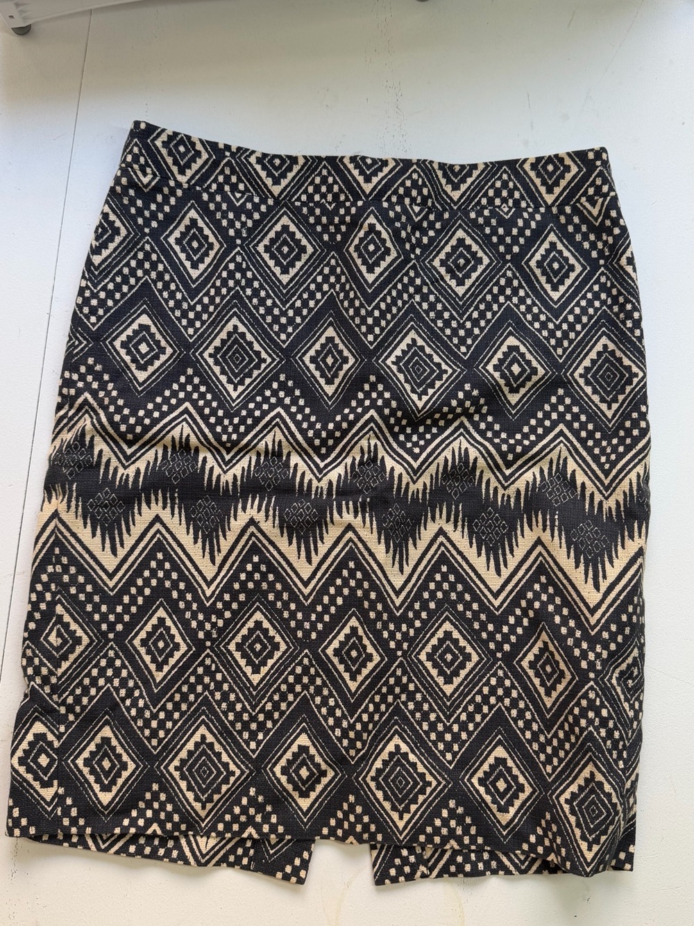 Black and Cream Geometric Pencil Skirt J Crew 2